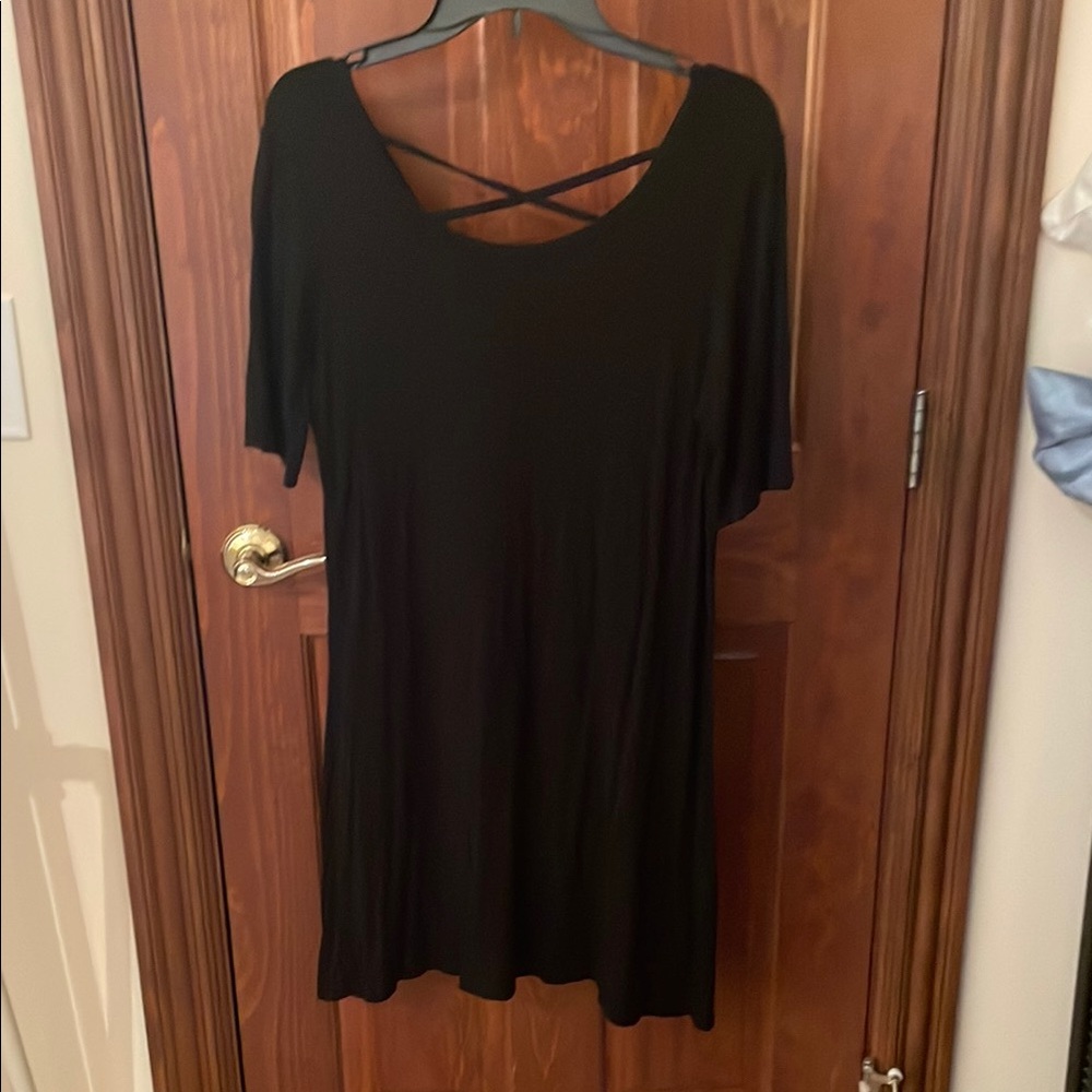 Black Women's Top with Crisscross Back